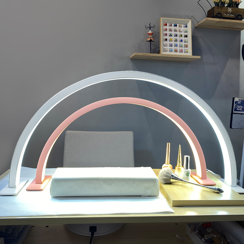 Led Ring Light - ไฟ LED สำหรับทำเล็บแบบครึ่งวงกลม ปรับความสว่างได้ เหมาะสำหรับร้านเสริมสวย ต่อขนตา