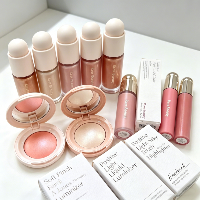 Rare Beauty Makeup Highlighter - ชุดเครื่องสำอาง Rare Beauty ประกอบด้วย บลัชออน ไฮไลท์เตอร์