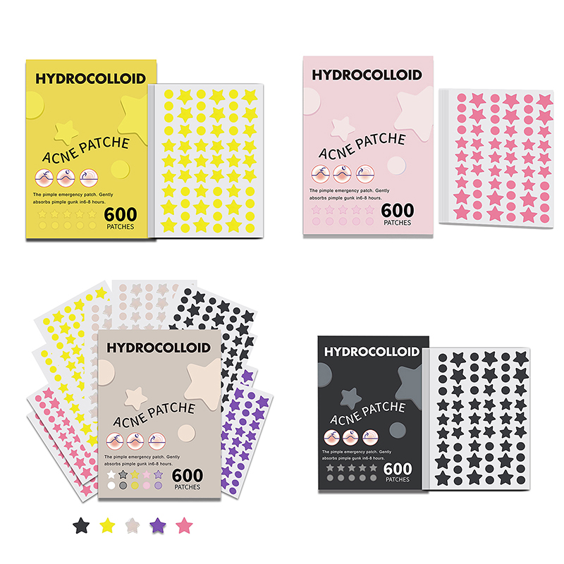 Beauty Makeup Tools Set - 600 ชิ้น/เซ็ต Star Pimple Patch สิวที่มีสีสันที่มองไม่เห็นกําจัดสิว