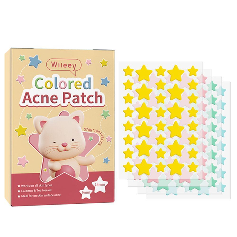 Beauty Makeup Tools Set - 144 ชิ้น/เซ็ต Star Pimple Patch สิวที่มีสีสันที่มองไม่เห็นกําจัดสิว