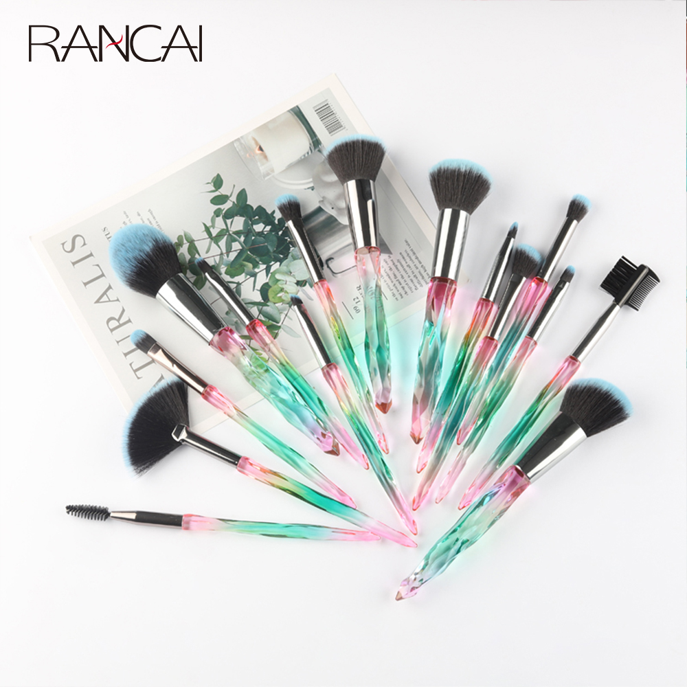 Beauty Makeup Tools Set - ชุดแปรงแต่งหน้าเพชร 15 ชิ้น สำหรับแป้งรองพื้น บลัชออน อายแชโดว์