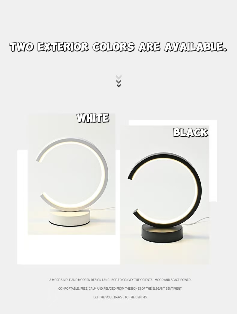 Led Ring Light - โคมไฟตั้งโต๊ะวงแหวน LED ขนาด 20 ซม. แบบเรียบง่าย