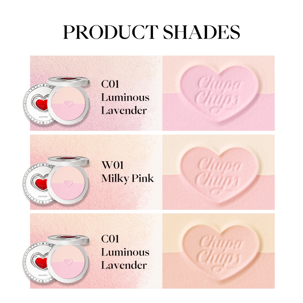 X Beauty Makeup - Joocyee x Chupa Chupa Chups อเนกประสงค์ขนาดกะทัดรัดคู่สว่างควบคุมน้ำมันละเอียดและไม่หมองคล้ำเครื่องสำอางความงามของผู้หญิง