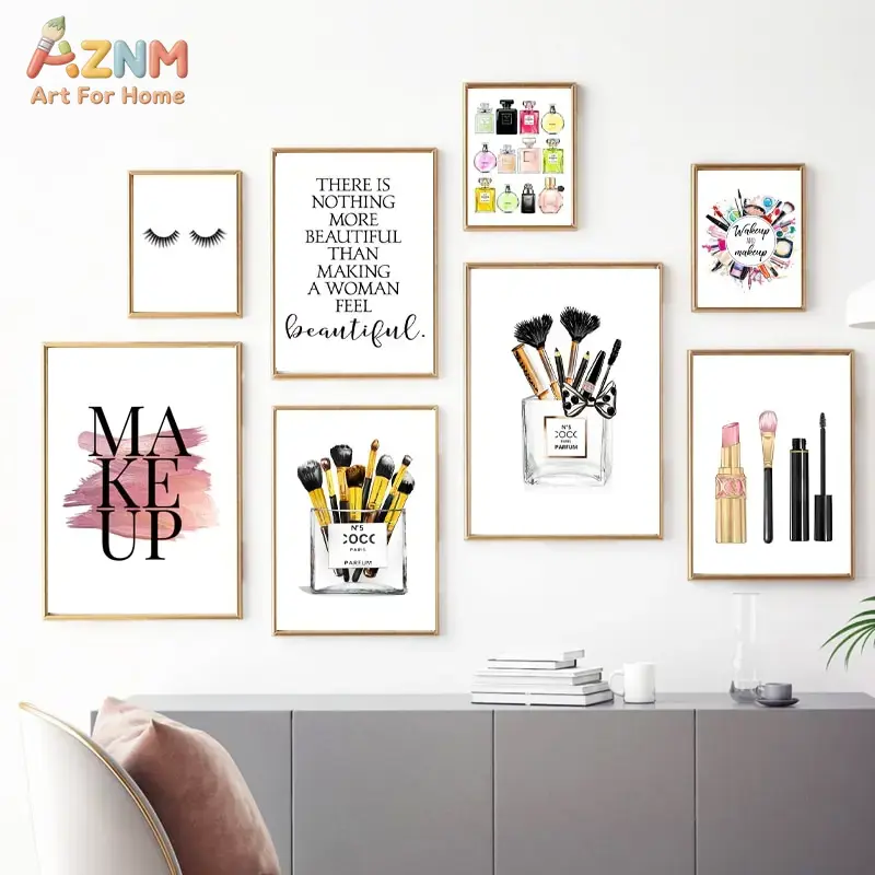 AZNM สีชมพูแฟชั่นแต่งหน้า แคนว - Makeup Is Beauty Quotes บทวิจารณ์และราคา