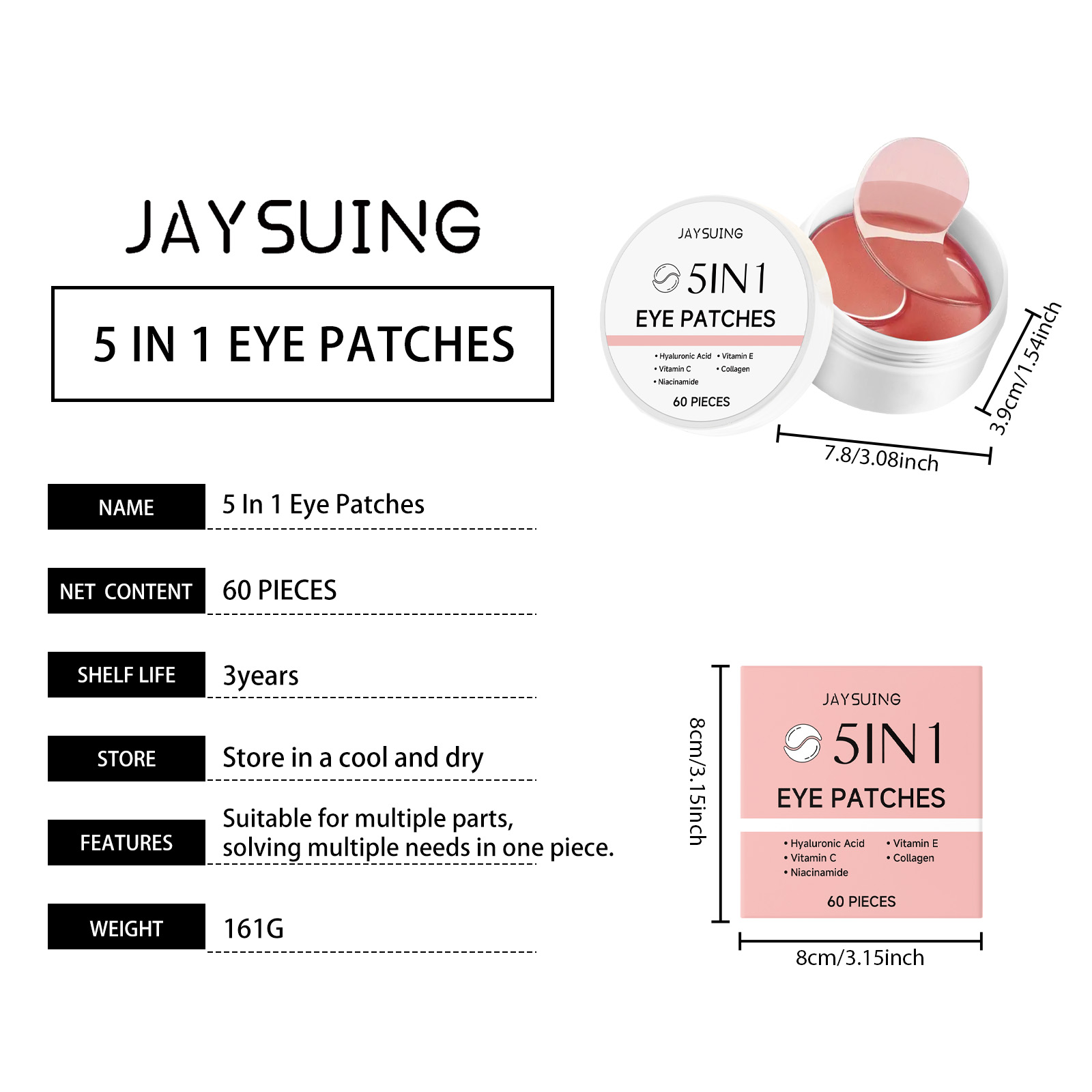 เจย์ซูอิง แผ่นมาส์กใต้ตา 5-in- - Collagen Eye Patch บทวิจารณ์และราคา