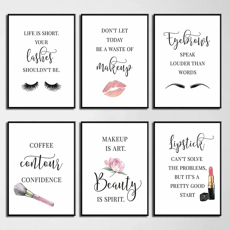แต่งหน้าคําคมโปสเตอร์Eyelashคิ - Makeup Is Beauty Quotes บทวิจารณ์และราคา