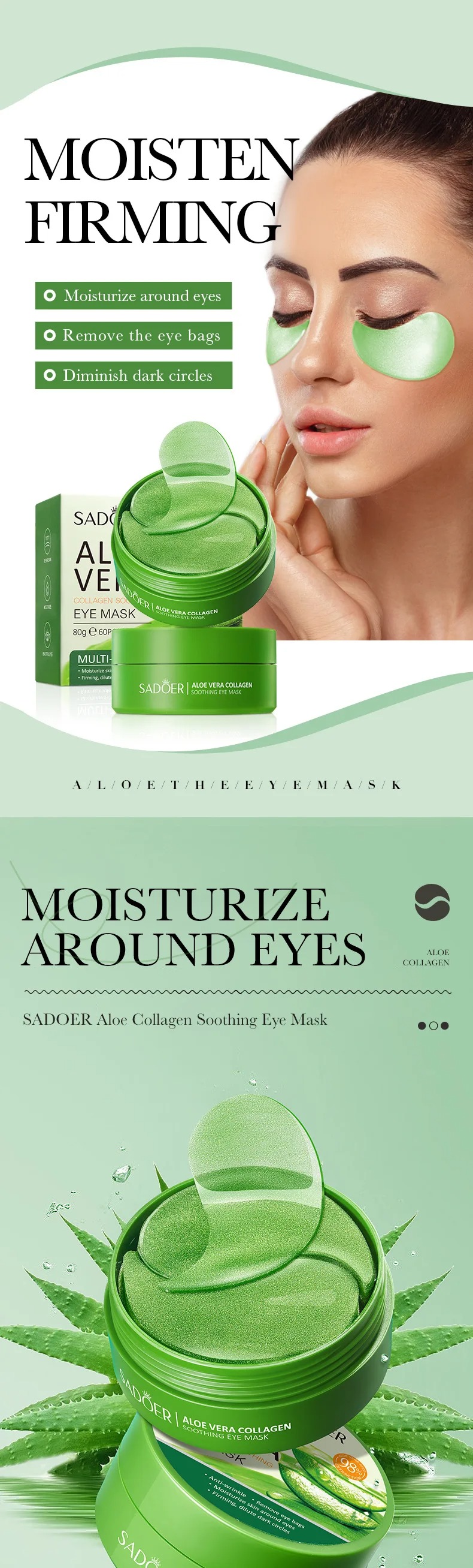 60pcs Aloe Vera Collagen Eye M - Collagen Eye Patch บทวิจารณ์และราคา
