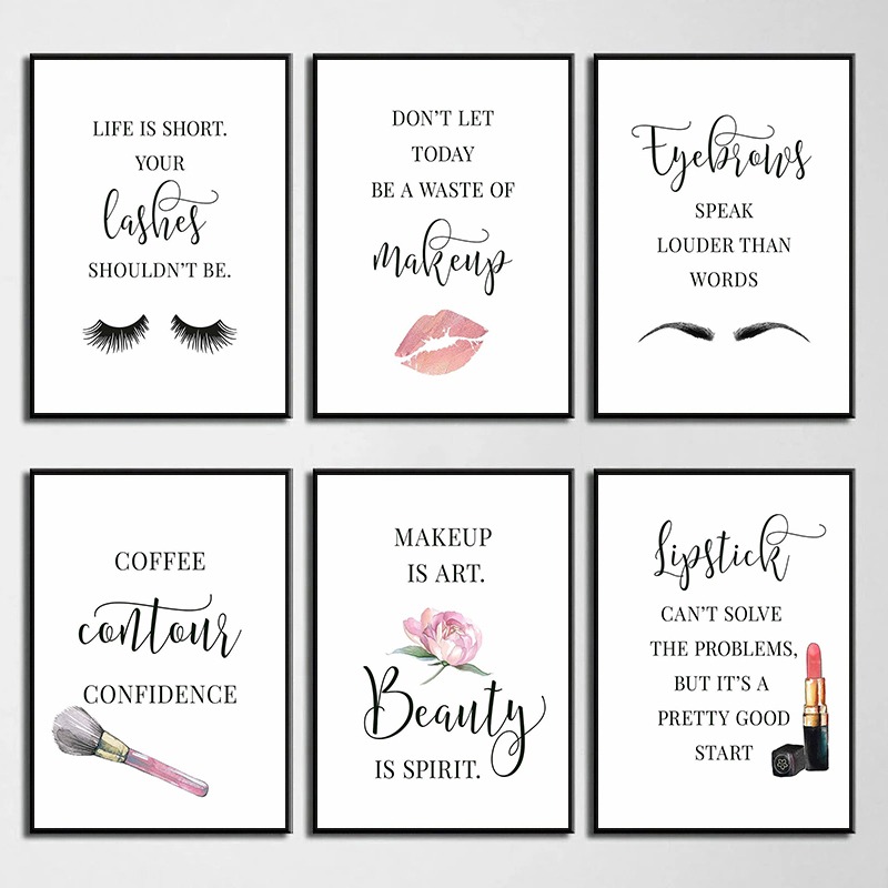โปสเตอร์คำคมเกี่ยวกับการแต่งหน - Makeup Is Beauty Quotes บทวิจารณ์และราคา