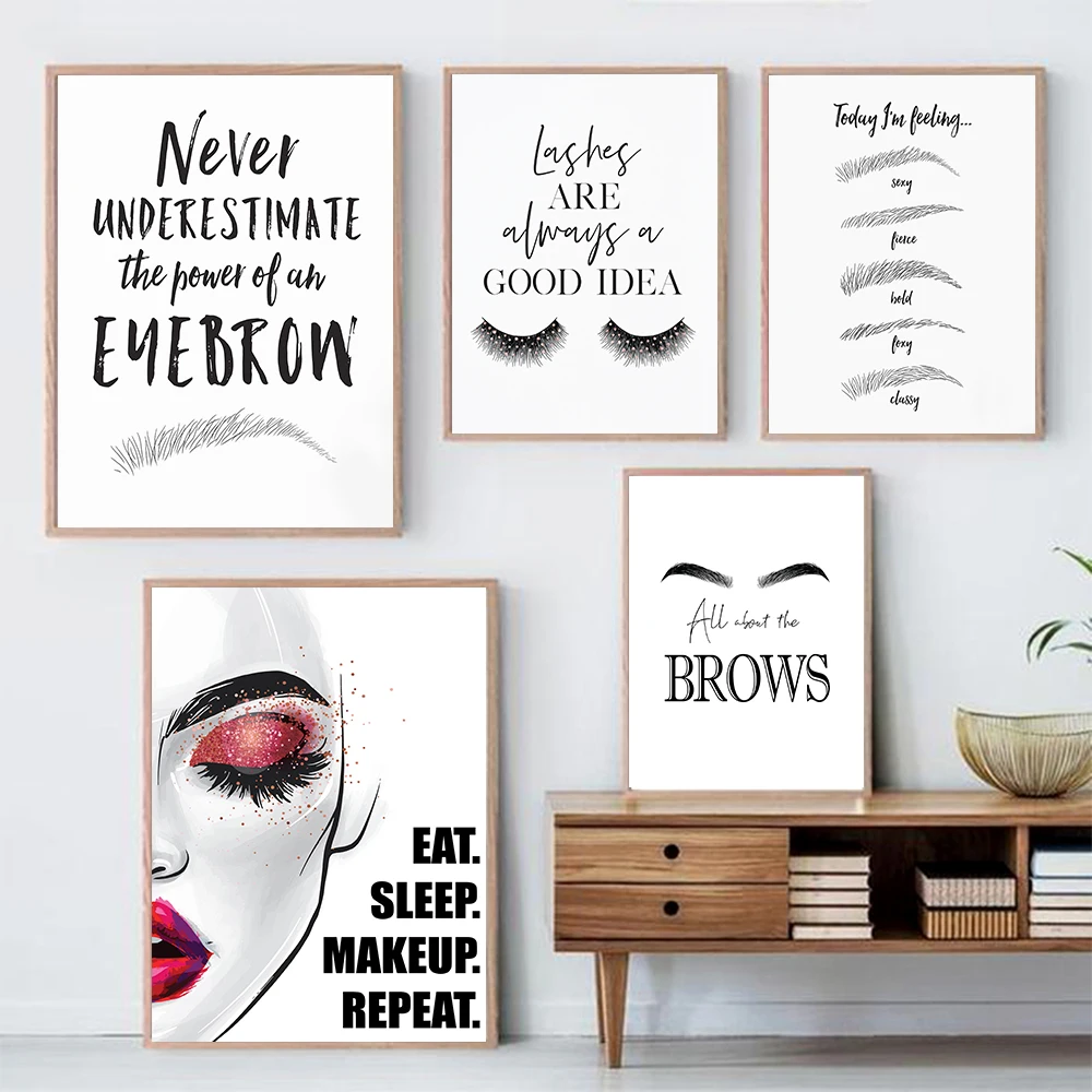 โปสเตอร์ศิลปะบนผนังสำหรับแต่งห - Makeup Is Beauty Quotes บทวิจารณ์และราคา