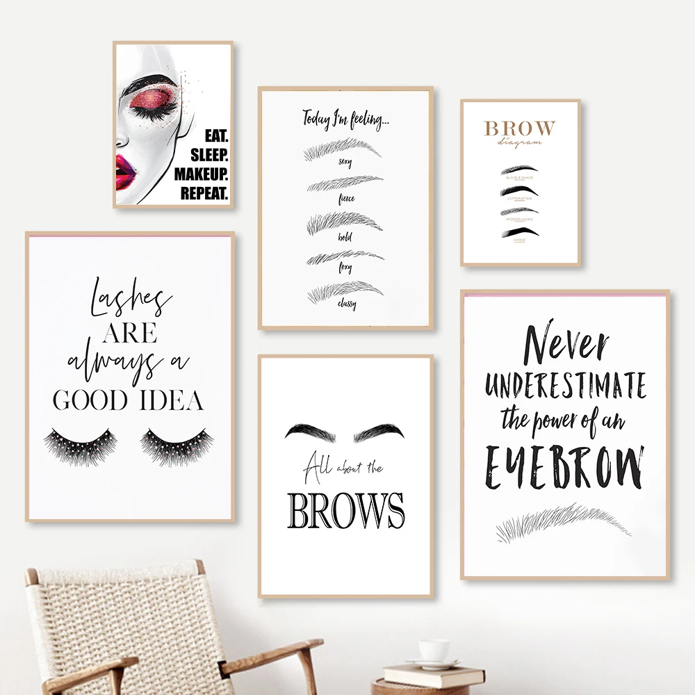 โปสเตอร์ศิลปะบนผนังสำหรับแต่งห - Makeup Is Beauty Quotes บทวิจารณ์และราคา