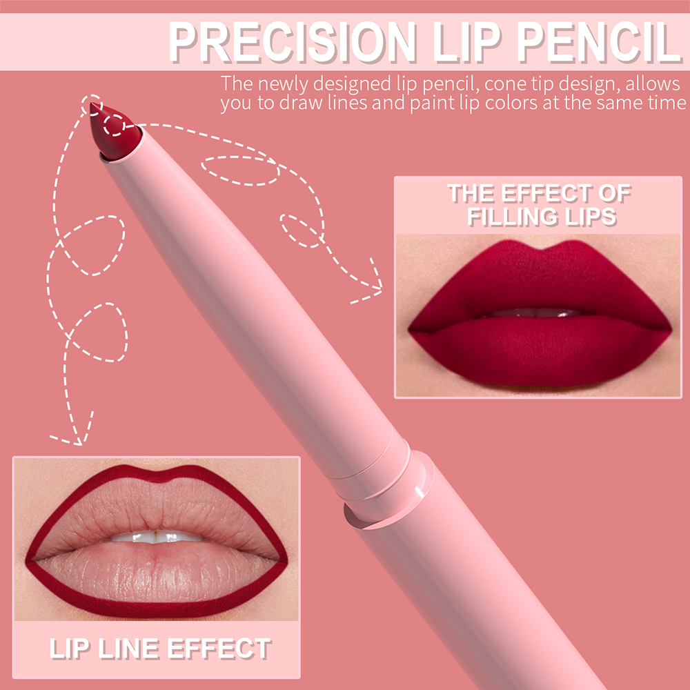 6pcs Lip Liner ปากกาชุดยาวนาน, - X Beauty Makeup บทวิจารณ์และราคา